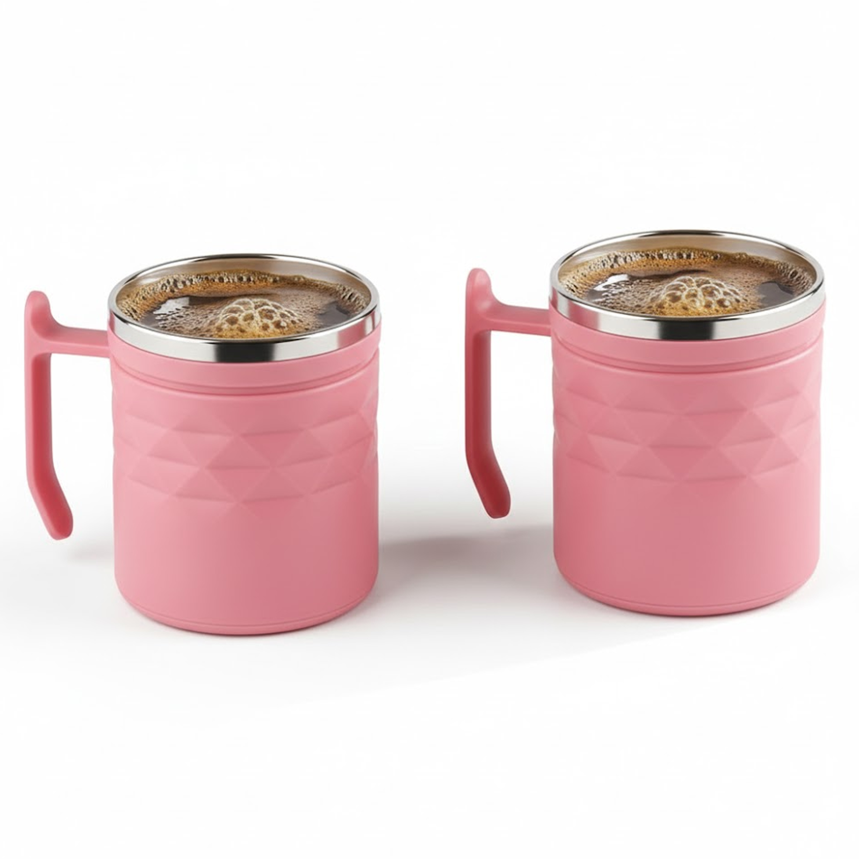 Coffee Mug with Lid 200ml - Stainless Steel Travel Mug, Double Wall Flask Cup for Hot & Cold Tea, Leakproof for Office Home Gift (Pack of 2)