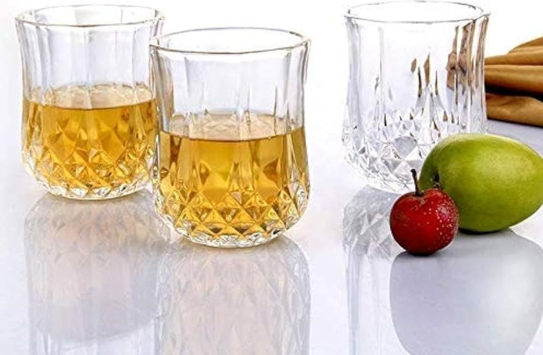 Premium Acrylic Whiskey Glass Set of 6, 300ml - Crystal-Clear Reusable for Cocktails, Juice, Vodka
