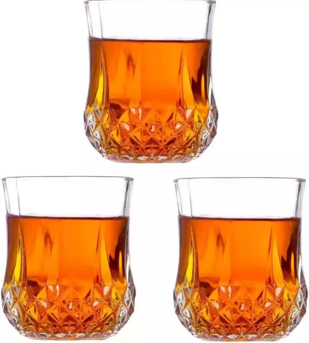 Premium Acrylic Whiskey Glass Set of 6, 300ml - Crystal-Clear Reusable for Cocktails, Juice, Vodka